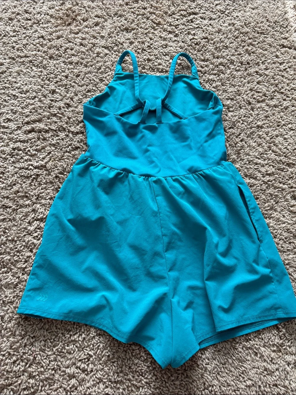 all in motion Teal Sleeveless Girls Romper - Picture 3 of 5